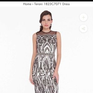 Terani ivory and black cocktail dress size 14